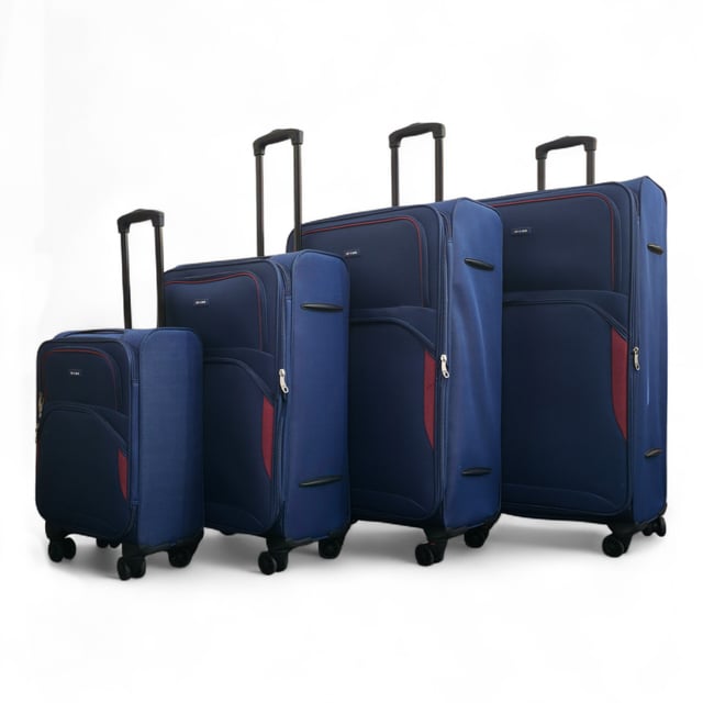 Werten Sie Ihre Reiseutensilien auf mit dem 4er-Set leichter 8-Rollen-Koffer (Kabinenkoffer, Mittel, Groß und XL), die auf Stil, Haltbarkeit und Zweckmäßigkeit ausgelegt sind. Dieses Weichschalen-Gepäckset ist aus hochwertigem Nylon gefertigt und bietet eine elegante Optik und außergewöhnliche Leistung für alle Ihre Reisen. Eigenschaften: Leichtes Nylonmaterial: Robust und dennoch leicht, sodass es einfach zu handhaben ist und eine lange Lebensdauer gewährleistet. Erweiterbares Design (Mittel, Groß und XL): Bietet Flexibilität mit über 20 % zusätzlicher Lagerkapazität. Sicheres Schloss: Hält Ihre Sachen sicher mit integriertem Zahlenschloss. 4 Doppelrollen mit 360°-Mobilität: Sorgt für müheloses Manövrieren auf verschiedenen Oberflächen. Ergonomischer Teleskopgriff: Auf Komfort und einfache Handhabung ausgelegt. Organisierter Innenraum: Beinhaltet Zurrgurte, Fächer mit Reißverschluss und Netzteiler für müheloses Packen. Größen und Spezifikationen: Kabine: Abmessungen: 48 x 37 x 20 cm Gewicht: 2,70 kg Fassungsvermögen: 36 l Mittel: Abmessungen: 54 x 41 x 26,5 cm Gewicht: 3,20 kg Fassungsvermögen: 64 l Groß: Abmessungen: 73,5 x 45 x 29,5 cm Gewicht: 3,90 kg Fassungsvermögen: 98 l Extragroß: Abmessungen: 80 x 48,5 x 32,5 cm Gewicht: 4,80 kg Fassungsvermögen: 126 l Dieses vielseitige Kofferset eignet sich perfekt für alle Arten von Reisen, egal ob Kurztrip oder längerer Urlaub. Das schlanke Design sorgt für zeitlose Eleganz, während die leichte Konstruktion und die fortschrittlichen Funktionen unvergleichlichen Komfort bieten. Reisen Sie mit leichtem Gepäck, cleverem Gepäck und voller Zuversicht mit diesem Premium-Kofferset.