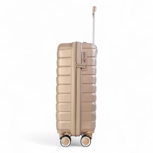 Travel in timeless style with our Hard Shell Classic Cabin Suitcase, designed for both practicality and elegance. Crafted with premium materials, this set is built to meet the needs of frequent travelers, combining robust features with a sleek finish.

Features:
Durable Polypropylene Construction: Lightweight and resilient, offering superior protection for your belongings.
Secure TSA-Approved Lock: Ensures your luggage is travel-compliant and your items are safe during transit.
4x Smooth Dual Wheels: Provides effortless 360° mobility for smooth navigation through airports and crowded areas.
Ergonomic Telescopic Handle: Designed for a comfortable and firm grip during use.
Thoughtful Interior Design: Includes tie-down straps, a zippedivider, and compartments to keep your items neatly organized.
Size and Specification:
Cabin:
Dimensions: 36 x 22.5 x 56 cm 
Weight: 2.60 kg
Capacity: 36L

This classic suitcase is perfect for any occasion, whether you're embarking on a business trip, a weekend getaway, or a vacation. With its sturdy build, smooth maneuverability, and secure locking system, you can travel with confidence and ease.

Elevate your travel experience with the perfect combination of style and functionality.