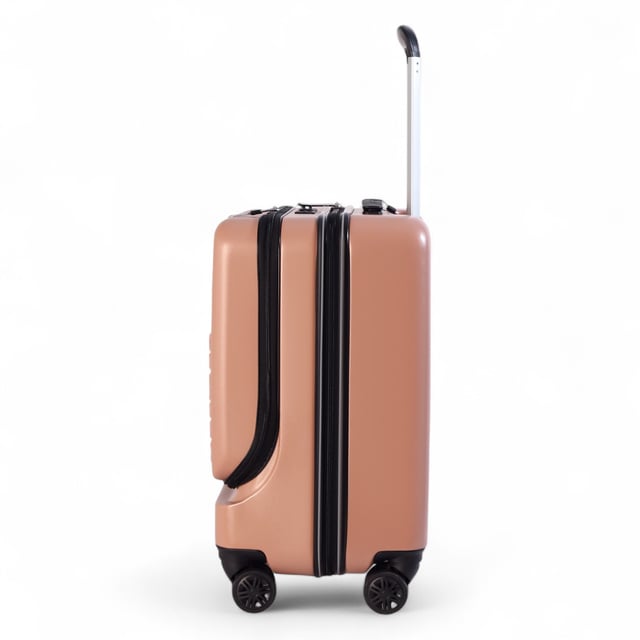 Verbeter uw reiservaring met de handbagagekoffer met vooropening, ontworpen voor ultiem gemak en moderne stijl. Deze koffer met harde schaal is gemaakt van duurzaam ABS+PC-materiaal en heeft een innovatief ontwerp met opening aan de voorkant, waardoor u snel en gemakkelijk toegang hebt tot uw essentiële spullen zonder het hoofdcompartiment volledig te hoeven openen. Verkrijgbaar in een chique palet van wit/klei, roze, groen en klassiek zwart, combineert hij robuuste bescherming met opvallende esthetiek. Glijd moeiteloos door luchthavens met zijn soepel rollende spinnerwielen en beveilig uw bezittingen met het geïntegreerde slot. Belangrijkste kenmerken: Ontwerp met opening aan de voorkant: Biedt gemakkelijke en snelle toegang tot uw spullen onderweg. Duurzame constructie: Gemaakt van veerkrachtig ABS+PC-materiaal om aan de eisen van reizen te voldoen. Moeiteloze mobiliteit: Uitgerust met multidirectionele spinnerwielen voor soepele navigatie. Veilig reizen: Voorzien van een geïntegreerd slot voor gemoedsrust. Afmetingen en specificaties: Cabine: Afmetingen: 39 x 26 x 51,5 cm Gewicht: 3,25 kg Inhoud: 35 l