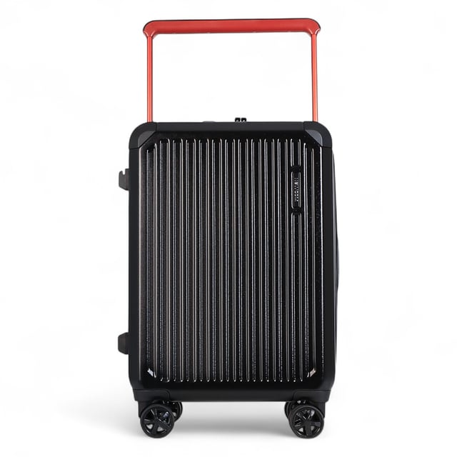 Upgrade your journey with this striking Hard Case Cabin Luggage, combining a sleek, ridged silver exterior with a vibrant red telescopic handle for both style and robust durability, ensuring you're always ready for your next short trip or quick getaway.

Key Features:

Durable Hard Case: Built to withstand the rigors of travel, offering superior protection for your belongings.
Effortless Mobility: Equipped with 360° spinner wheels for smooth, multi-directional gliding through airports and beyond.
Ergonomic Red Handle: A sturdy, adjustable telescopic handle provides a comfortable grip and adds a pop of color.
Integrated Cup Holder: Conveniently designed with a built-in cup holder for easy access to your beverage on the go.
Side Bag Hook: Features an integrated hook for securely carrying shopping bags or other personal items.
Stylish Design: Features a distinctive silver ribbed finish for a modern and sophisticated look.
Travel with confidence and style — this cabin luggage is your reliable companion for any destination.

Size and Specification:
Cabin:
Dimensions: 38 x 24 x 56.5 CM
Weight: 3.17 kg
Capacity: 42.03 L