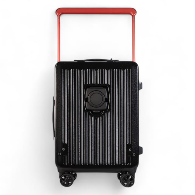 Upgrade your journey with this striking Hard Case Cabin Luggage, combining a sleek, ridged silver exterior with a vibrant red telescopic handle for both style and robust durability, ensuring you're always ready for your next short trip or quick getaway.

Key Features:

Durable Hard Case: Built to withstand the rigors of travel, offering superior protection for your belongings.
Effortless Mobility: Equipped with 360° spinner wheels for smooth, multi-directional gliding through airports and beyond.
Ergonomic Red Handle: A sturdy, adjustable telescopic handle provides a comfortable grip and adds a pop of color.
Integrated Cup Holder: Conveniently designed with a built-in cup holder for easy access to your beverage on the go.
Side Bag Hook: Features an integrated hook for securely carrying shopping bags or other personal items.
Stylish Design: Features a distinctive silver ribbed finish for a modern and sophisticated look.
Travel with confidence and style — this cabin luggage is your reliable companion for any destination.

Size and Specification:
Cabin:
Dimensions: 38 x 24 x 56.5 CM
Weight: 3.17 kg
Capacity: 42.03 L