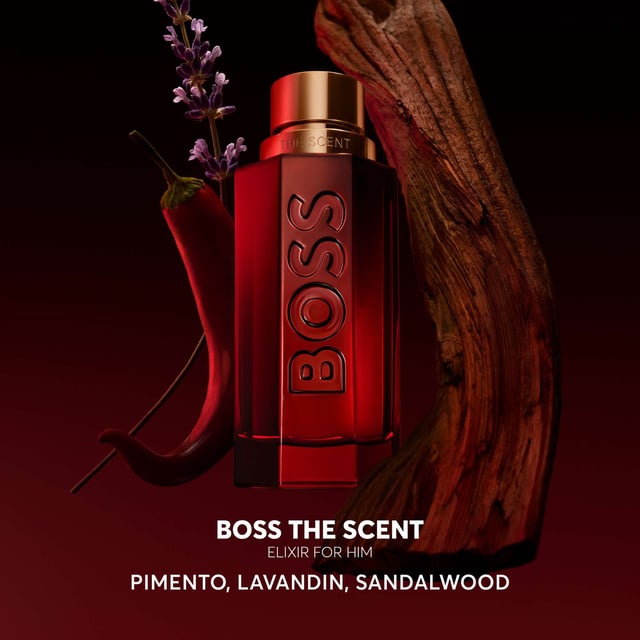 Experience the allure of HUGO BOSS The Scent Elixir for Him, an intense parfum designed to ignite passion and desire. This luxurious fragrance elevates the iconic BOSS The Scent, offering a complex blend of ambery, leathery, and woody notes that create an irresistible charm. The journey begins with a burst of Pimento and the vibrancy of Lavandin absolute, reaching its climax with a warm base of Caledonian Sandalwood that leaves a lasting impression. Housed in an elegant flacon with a deep-red finish and warm-gold cap, this fragrance embodies a powerful partnership, perfect for the modern man.