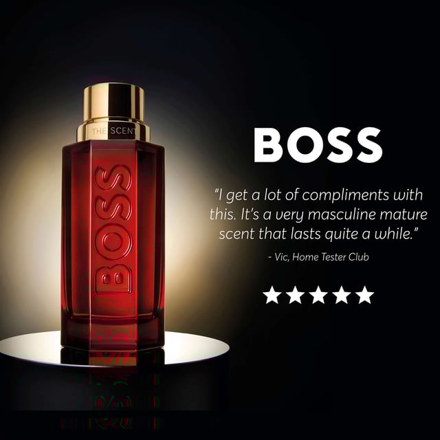 Experience the allure of HUGO BOSS The Scent Elixir for Him, an intense parfum designed to ignite passion and desire. This luxurious fragrance elevates the iconic BOSS The Scent, offering a complex blend of ambery, leathery, and woody notes that create an irresistible charm. The journey begins with a burst of Pimento and the vibrancy of Lavandin absolute, reaching its climax with a warm base of Caledonian Sandalwood that leaves a lasting impression. Housed in an elegant flacon with a deep-red finish and warm-gold cap, this fragrance embodies a powerful partnership, perfect for the modern man.