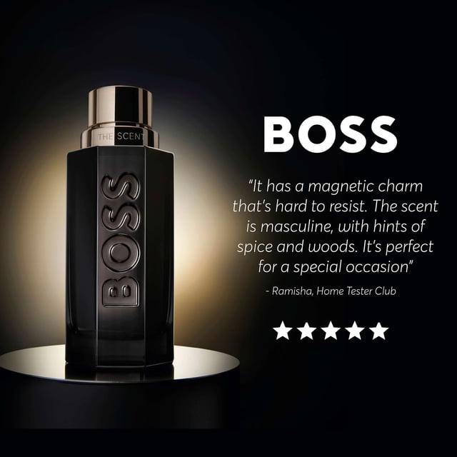 Unleash your charm with HUGO BOSS The Scent Magnetic for Him Eau de Parfum. This captivating fragrance embodies chemistry, perfect for the modern man. It opens with the allure of Maninka fruit, harmonized with Bran absolute. The warm embrace of Black Vanilla extract adds depth, creating an unforgettable experience. Packaged in a striking black lacquered bottle with the iconic BOSS logo, this fragrance reflects the multifaceted nature of attraction. Elevate your presence with every spritz.