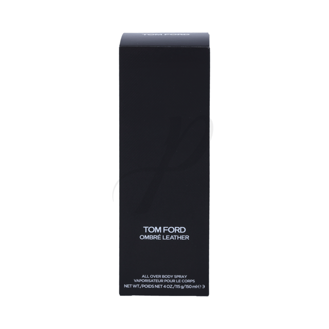 Ombré Leather All Over Body Spray 150ml Experience the essence of adventure with Tom Ford Ombre Leather All Over Body Spray. This captivating fragrance unleashes a wave of animalistic power, inspired by the unrelenting heat of the desert. The scent opens with a bold burst of spicy cardamom, transitioning into a rich heart of leather complemented by delicate jasmine notes. Finally, the base reveals a warm blend of amber, earthy moss, and patchouli, creating an unforgettable olfactory journey. Perfect for the modern man who seeks sophistication and allure in every spray.