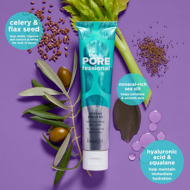 Transform your skincare routine with The POREfessional Speedy Smooth Quick Smoothing Pore Mask. This innovative 75g mask provides an instant flash facial, smoothing skin in just 5 minutes while visibly minimizing pores. Dermatologist-tested and suitable for all skin types, this mask absorbs excess oil and refines texture. 96% of users reported ultra-smooth skin after one use, while 98% noticed minimized pores after a month. Apply 2-3 times a week for best results and enjoy a radiant complexion!
