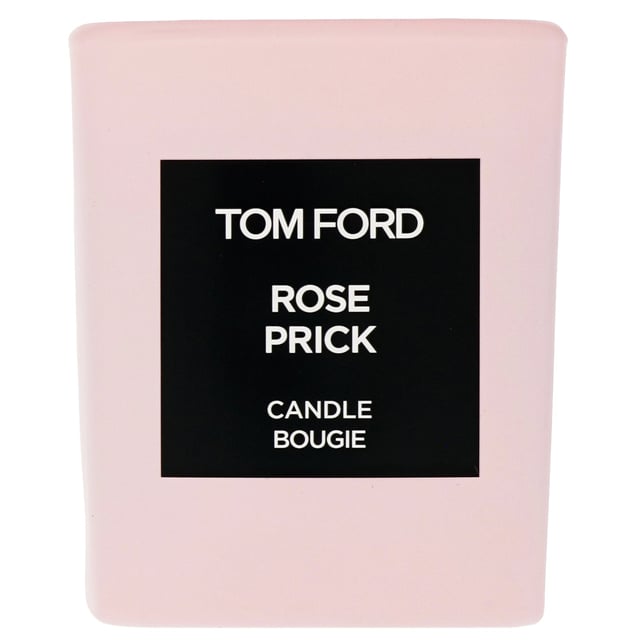Tom Ford Private Blend Rose Prick Candle - Luxurious Floral Scent Experience the enchanting aroma of Tom Ford's Private Blend Rose Prick Candle. This exquisite candle captures the elegance of roses intertwined with the intrigue of thorns. The fragrance opens with spicy Sichuan pepper, transitioning into a heart of May and Bulgarian roses. The base features earthy patchouli and creamy tonka bean. Inspired by Tom Ford's private rose garden, this candle is a perfect addition to any space, offering a rich floral scent. Dimensions: Height 2.25 inches / 5.7 cm.