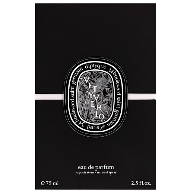 Diptyque Vetyverio Eau de Parfum Spray - Unisex Fragrance for All Occasions 75 ml Discover the enchanting Diptyque Vetyverio Eau de Parfum Spray, a captivating unisex fragrance that beautifully balances fresh and smoky woody notes. The invigorating top notes of zesty grapefruit and sweet mandarin create a vibrant opening, leading to a heart enriched with the delicate essence of Turkish rose, adding a touch of floral elegance. Finally, the base unfolds with the earthy richness of Haitian vetiver complemented by the warm depth of patchouli. Perfect for any occasion, this fragrance is a true expression of sophistication and charm.