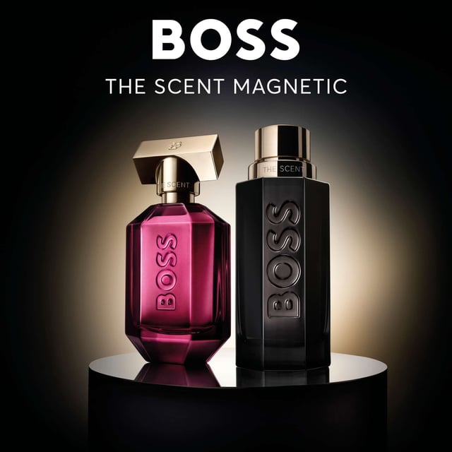 Unleash your allure with HUGO BOSS BOSS The Scent Magnetic for Her Eau de Parfum. This enchanting fragrance embodies the powerful chemistry of a dynamic couple, drawing you into its irresistible embrace. It opens with rich Osmanthus flower notes, intertwined with sensual White Musk, creating a magnetic allure. The experience deepens with a warm Amber base, elevating empowerment and sensuality. Housed in a stunning deep-purple bottle adorned with the BOSS logo and a chic icy-gold cap, this fragrance reflects the multifaceted nature of attraction.