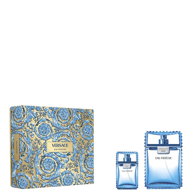 Experience the luxurious allure of Versace Man Eau Fraiche Eau de Toilette, an aromatic and woody fragrance crafted for the confident man. This exquisite gift set includes a 100ml and a 30ml spray, perfect for any occasion. The fragrance opens with refreshing notes of white lemon, rosewood, and carambola, unveiling a heart of tarragon, clary sage, and cedar leaves. The base features warm sycamore wood, amber, and musk for a captivating finish. To apply, spray on pulse points from a distance of 6 inches and allow to dry without rubbing. Perfect for gifting or personal indulgence.