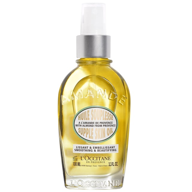 Experience the luxurious L'OCCITANE Almond Supple Skin Oil, crafted with over 50% pure almond oil from Provence. This exceptional oil contains 97% naturally derived ingredients, providing a lightweight texture that combats dryness, enhances skin elasticity, and minimizes stretch marks. Enriched with omega-rich almond and camelina oils, it nourishes and revitalizes your skin, while silicium extract firms and tightens. Enjoy soft, supple skin with a smooth satin finish. For best results, massage into your body morning and evening, focusing on areas prone to stretch marks.