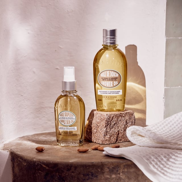 Experience the luxurious L'OCCITANE Almond Supple Skin Oil, crafted with over 50% pure almond oil from Provence. This exceptional oil contains 97% naturally derived ingredients, providing a lightweight texture that combats dryness, enhances skin elasticity, and minimizes stretch marks. Enriched with omega-rich almond and camelina oils, it nourishes and revitalizes your skin, while silicium extract firms and tightens. Enjoy soft, supple skin with a smooth satin finish. For best results, massage into your body morning and evening, focusing on areas prone to stretch marks.
