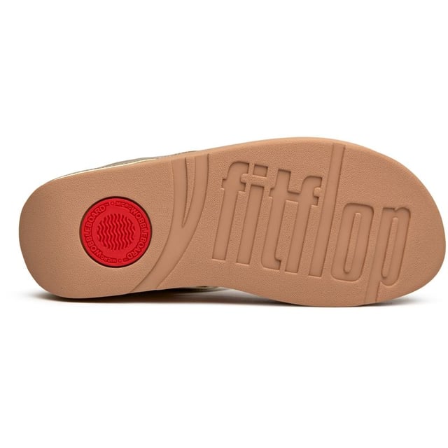 Sandalias Metálicas Halo de Fitflop Sandalias metálicas doradas Fitflop Halo para mujer, fabricadas con material sintético y una suela de goma. Con características como: suela micro wobbleboard, marca Fitflop, correas cómodas, altura del tacón de 4 cm y ribete frontal halo.