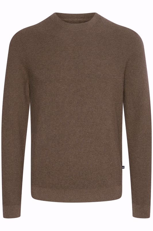 Herrenpullover mit Rundhalsausschnitt, klassischer Passform und gerippten Abschlüssen. Weicher Strick bietet Komfort. Vielseitig im Alltag tragbar.  Schonwäsche 30°, Nicht bleichen, Nicht im Trockner trocknen, Liegend trocken., Kalt bügeln max. 110° C, Professionelle Reinigung.  80% Baumwolle,20% Polyamid