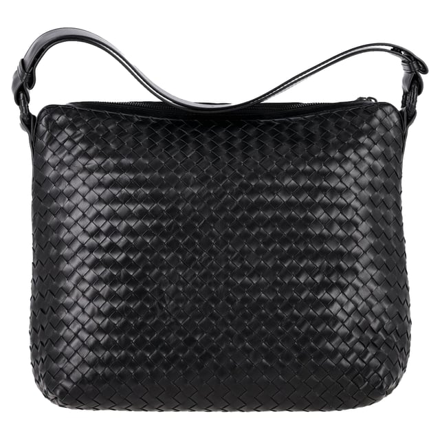 VINTAGE, RRP AS NEW
Elevate your wardrobe with the Bottega Veneta Medium Zipped Intrecciato Shoulder Bag in luxurious black leather—a refined blend of artisanal craftsmanship and modern elegance. Boasting the iconic woven intrecciato texture and a secure top-zip closure, this versatile piece keeps your essentials organized in style. **Styling Tip:** Wear it with an all-black tailored jumpsuit and sleek heels for a minimalist, high-fashion look—let the woven detailing take center stage.

 Bottega Veneta Medium Zipped Intrecciato Shoulder Bag in Black Leather

Condition: Excellent
Signs of wear: No retail tag, No visible sign of wear., 
Packaging: Dust bag
Color: Black
Material: Leather | leather
Size: One Size | One Size
Measurements: Width: 140; Height: 280; Length: 380; Handle drop: 130; Strap length: 0
SKU: NAPPUGBBA506784W