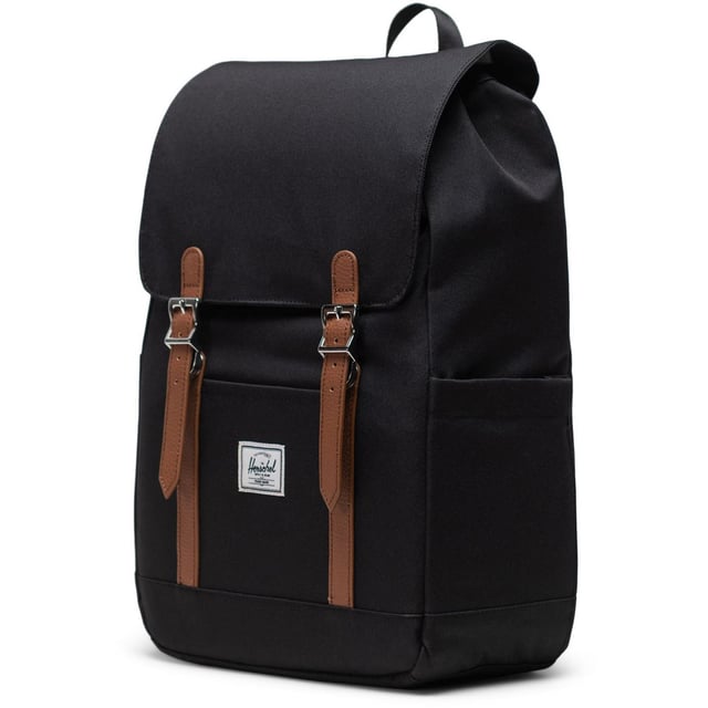 Herschel Bags Herschel Retreat Small Backpack Polyester Unisex Adults's Black Backpack Small backpack, big personality. Created for busy lives, the alpine inspired Retreat Small Backpack carries your tools and tech and is made with 100% recycled EcoSystem fabrics.