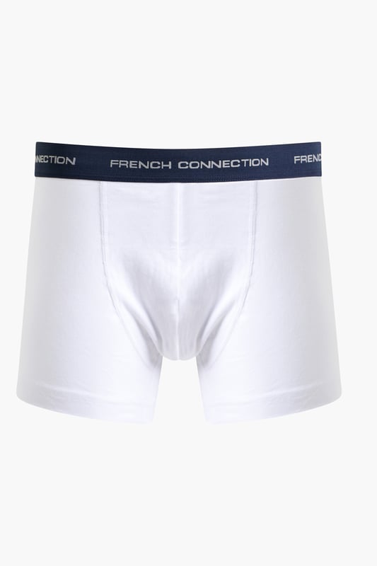 Navy Cotton 3-Pack Boxers These French Connection 3-pack boxers are made of soft cotton for all-day comfort. Featuring the classic French Connection logo on the waistband. The pouch provides support, and the cotton fabric blend provides excellent breathability. Giving you a soft and comfortable wearing experience.