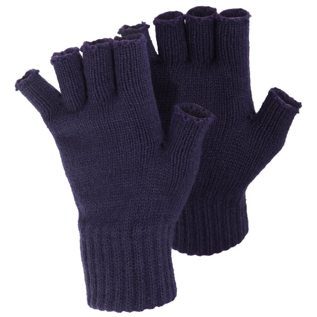 FLOSO Ladies/Womens Winter Fingerless Gloves (Navy) Add the final touch to your perfect look with our ladies thermal gloves. The perfect accessory, our ladies thermal gloves go with all kinds of apparel and are available with us in ample colours. Made of quality fabrics, our thermal gloves are warm and durable as well as suitable for ladies with sensitive skin. Long cuffs of the gloves help the whole hand stay warm. Fibre contents for outer 96% acrylic, 3% polyester and 1% elastic.