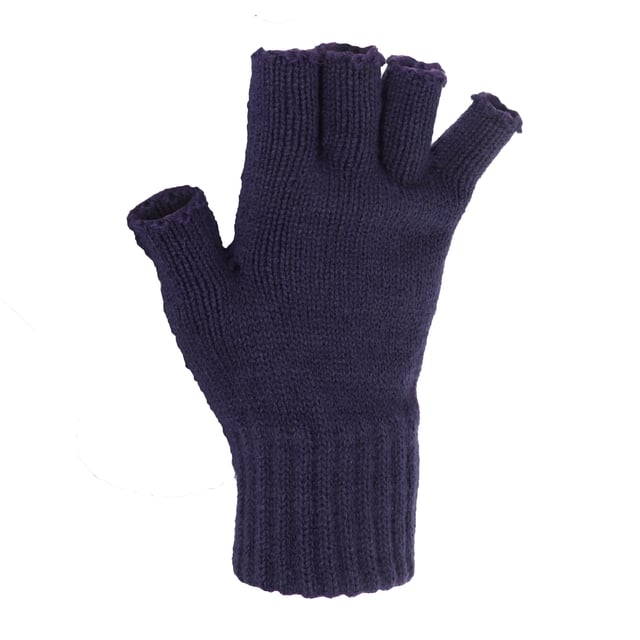 FLOSO Ladies/Womens Winter Fingerless Gloves (Navy) Add the final touch to your perfect look with our ladies thermal gloves. The perfect accessory, our ladies thermal gloves go with all kinds of apparel and are available with us in ample colours. Made of quality fabrics, our thermal gloves are warm and durable as well as suitable for ladies with sensitive skin. Long cuffs of the gloves help the whole hand stay warm. Fibre contents for outer 96% acrylic, 3% polyester and 1% elastic.