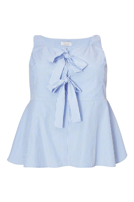 - Square neck - Striped pattern - Tie front details - Peplum hem - Model height: 5'7" - Model wears uk 18 / us 14 / eur 46 - Always check the wash care label - Cool hand wash with mild detergent