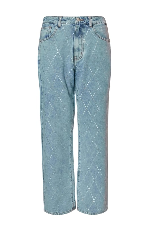- Denim finish - Diamante detail - High waisted - Model height: 5'6" - Model wears uk 8 / us 4 / eur 36 - Always check the wash care label - Cool hand wash with mild detergent
