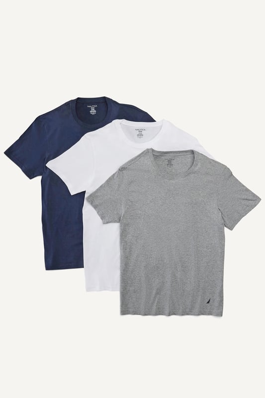 A staple, these super-soft, crewneck cotton tees offer easy, all-day comfort and layering. 3 pack of same colour.