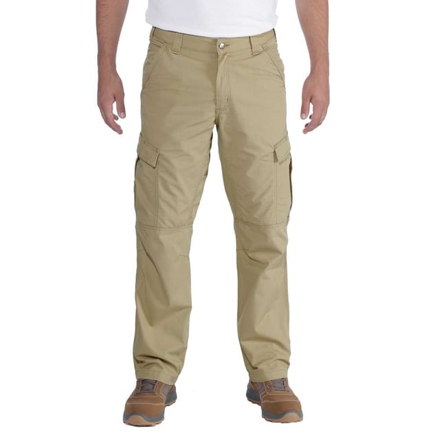 *Sizing Note* Carhartt are more generously sized, you may need to consider dropping down a size from your traditional workwear clothing. Men's relaxed fit cargo pants that are durable, sweat-wicking, and built to move. As rugged as they come, these men's cargo pants also offer the flexibility you need on the job. The ripstop fabric fights sweat and odor as you work. It's cut for a relaxed fit, with a straight leg opening that tucks inside most work boots.
