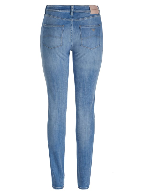 98% algodón, 2% elastano; jeans Emporio Armani; Modelo: 3H2J062D5JZ0941; fabricados con alta calidad; mezcla de algodón suave, elástico; ajuste skinny; Cierre: botón, cremallera; estilo clásico de 5 bolsillos; pasadores para cinturón; detalles del logo de Emporio Armani.