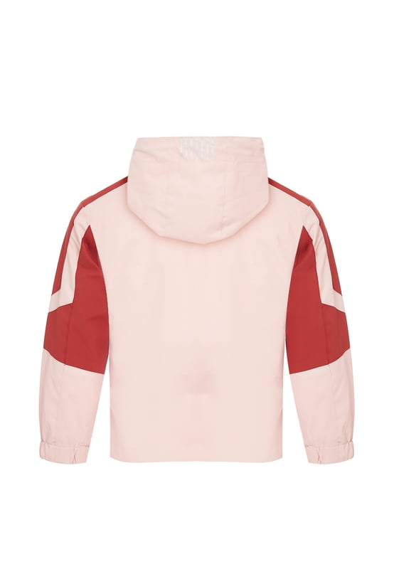 Werten Sie den Stil Ihres Kindes mit dieser modernen Jacke mit Kapuze auf, die für den urbanen Lebensstil konzipiert ist. Ausgestattet mit einer Kapuze mit verstellbarem Kordelzug und einem durchgehenden Reißverschluss sorgt es für eine perfekte Passform. Die kontrastierenden Farbblöcke an den Ärmeln verleihen Flair, während das lange Ärmeldesign und die verstellbaren Bündchen für Komfort sorgen. Reißverschlusstaschen bieten Praktikabilität für tägliche Abenteuer.