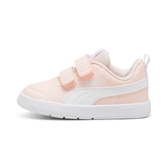 PRODUCT STORY: Introducing Courtflex v3, the latest addition to the Courtflex family! Playground tested and approved, these kicks are built to keep up with your little one's adventures. A stylish, sporty design and KinderFit comfort means more playtime and less fuss. Let imagination lead the way. DETAILS: Regular fit; Synthetic upper; Hook-and-loop closure; Mesh tongue and collar; EVA midsole for maximal flexibility; Rubber outsole; KinderFit sockliner print to ensure the correct fit; PUMA Toddlers: Recommended for toddlers between 0 and 4 years.