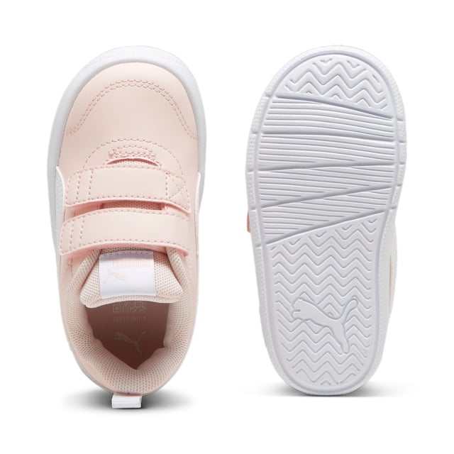 PRODUCT STORY: Introducing Courtflex v3, the latest addition to the Courtflex family! Playground tested and approved, these kicks are built to keep up with your little one's adventures. A stylish, sporty design and KinderFit comfort means more playtime and less fuss. Let imagination lead the way. DETAILS: Regular fit; Synthetic upper; Hook-and-loop closure; Mesh tongue and collar; EVA midsole for maximal flexibility; Rubber outsole; KinderFit sockliner print to ensure the correct fit; PUMA Toddlers: Recommended for toddlers between 0 and 4 years.