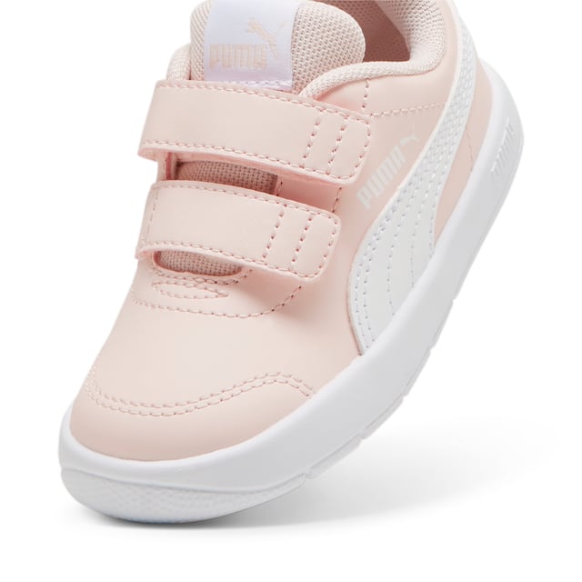 PRODUCT STORY: Introducing Courtflex v3, the latest addition to the Courtflex family! Playground tested and approved, these kicks are built to keep up with your little one's adventures. A stylish, sporty design and KinderFit comfort means more playtime and less fuss. Let imagination lead the way. DETAILS: Regular fit; Synthetic upper; Hook-and-loop closure; Mesh tongue and collar; EVA midsole for maximal flexibility; Rubber outsole; KinderFit sockliner print to ensure the correct fit; PUMA Toddlers: Recommended for toddlers between 0 and 4 years.