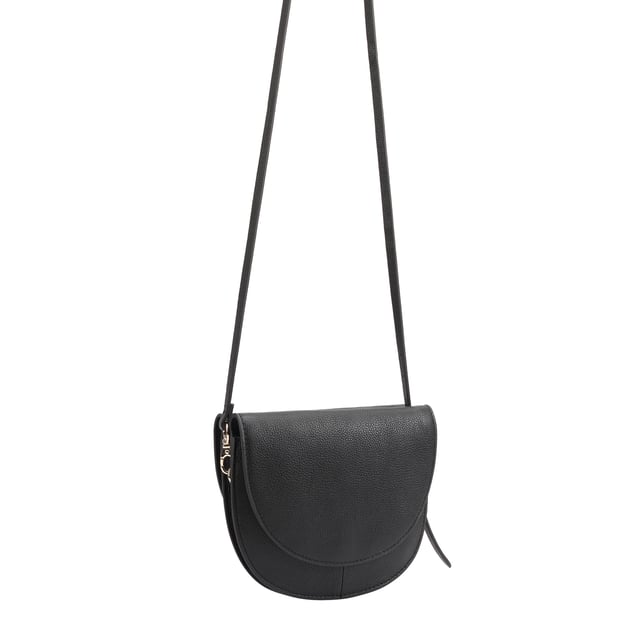 Discover the Hades Half-Moon Crossbody Bag, a perfect blend of elegance and functionality. This chic bag features stylish double flaps that enhance its sophisticated design, while the sleek silhouette is beautifully complemented by a refined metal logo at the front. With an adjustable shoulder strap, this bag offers comfort and convenience, making it an ideal accessory for any occasion. Elevate your outfit with this versatile crossbody bag that effortlessly combines style and practicality.