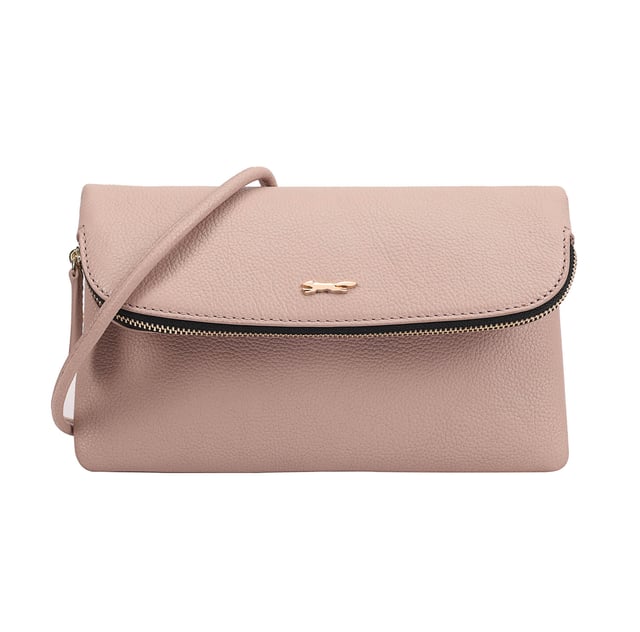 The Paul Costelloe CHARON cross-body bag is basically a two-in-one deal as it can also be converted into a clutch. Its leather body is suspended from a detachable shoulder strap which can be whipped off in an instant, and the edge of the foldover magnetic flap is fitted with a zipper for even more storage space on top of the roomy interior.