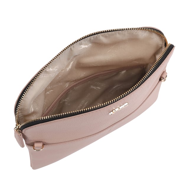 The Paul Costelloe CHARON cross-body bag is basically a two-in-one deal as it can also be converted into a clutch. Its leather body is suspended from a detachable shoulder strap which can be whipped off in an instant, and the edge of the foldover magnetic flap is fitted with a zipper for even more storage space on top of the roomy interior.