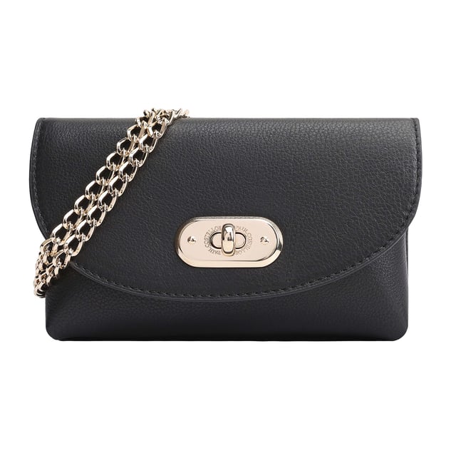 Discover the Zayda Trendy Leather Crossbody Bag, meticulously crafted from soft, genuine leather that offers a luxurious touch. This stylish bag features a sleek chain strap and a chic branded turn-lock closure, adding a sophisticated flair to your outfit. Its compact design includes organized card slots for your essentials, while a convenient slip pocket on the back ensures quick access to your items. Versatile and fashionable, the removable chain strap allows you to effortlessly transform this crossbody into an elegant clutch, perfect for any occasion.