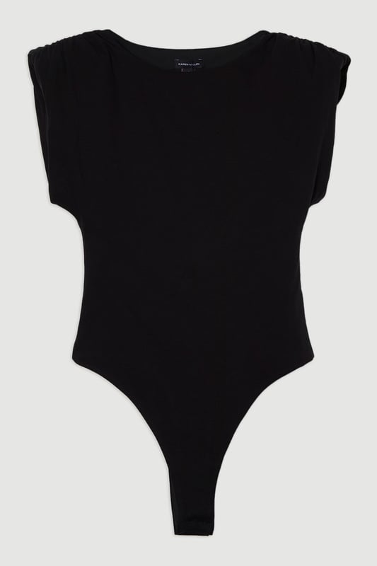 Stretch Jersey Power Shoulder Bodysuit