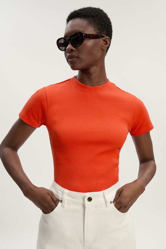 Compact Jersey Ribbed T-Shirt