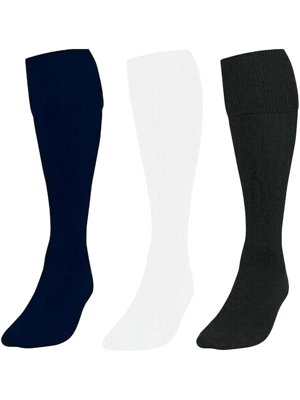 Engineered to UK standards, these ultimate all-round sports socks for kids deliver comfort, durability, and performance for every game. Perfect for football, rugby, hockey, and more, they feature a snug, supportive fit that stays secure during intense play. Breathable and soft, they help keep feet cool and dry, while reinforced areas add lasting strength. Available in classic sports colours—Black, Navy, Red, Royal, and White