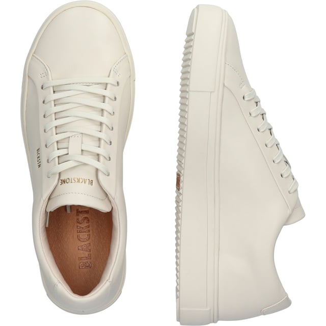 Sneaker (low) der Marke Blackstone. In der Farbe DELICATE STONE. Hergestellt aus Leather mit einem Futter aus Leather. Dieser Schuh ist mit einer Cup Sohle gefertigt.