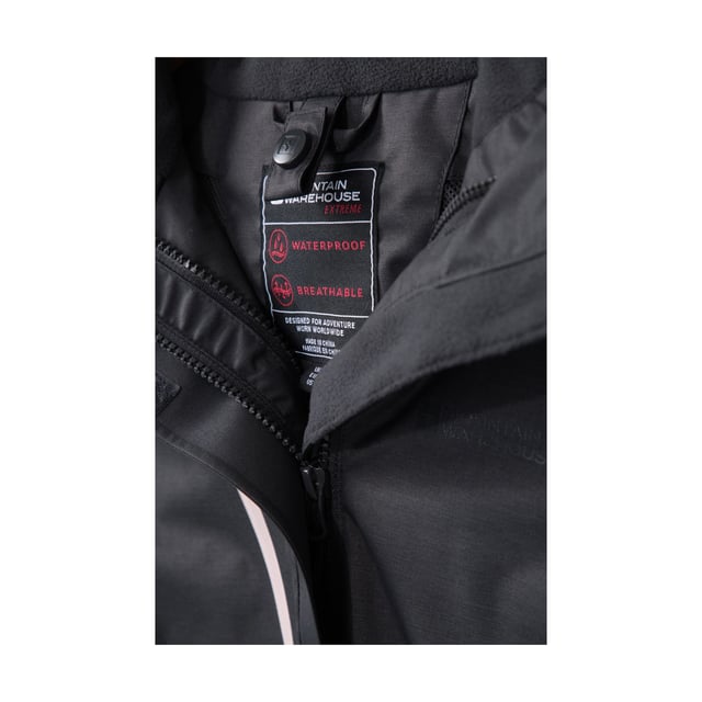 Material: 100% Polyester. Lining: Mesh. Design: Logo. Fabric Technology: Breathable, Waterproof. Cuff: Adjustable. Detachable Inner Softshell, Storm Flap, Taped Seams. Neckline: Hooded, Standing Collar. Sleeve-Type: Long-Sleeved. Jacket/Coat Style: 3 in 1. Hood Features: Adjustable, Detachable Hood. Fit: Regular. Pockets: Zip, 2 Front Pockets, 1 Chest Pocket. Fastening: Full Zip, Hook and Loop, Popper. Waterproof Rating: 10000mm. 5000g/m²/24hrs. Hem: Adjustable.