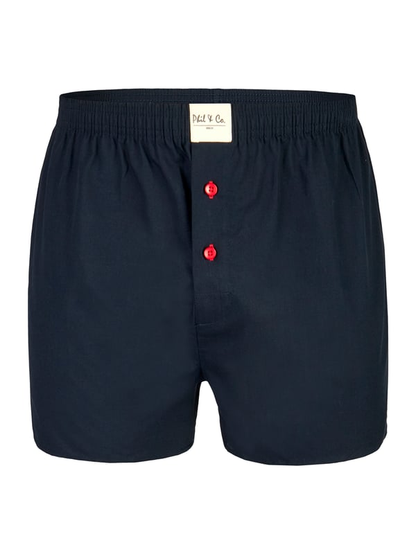 Bequeme Web-Boxershorts aus weich verarbeitetem Material. Die Shorts sind weit und locker geschnitten. Der sehr elastische, weiche Bund verursacht wenig Druck und sorgt für ein angenehmes Tragegefühl. Außerdem besitzen diese Unterhosen einen verdeckten und einfach geknöpften Eingriff sowie ein Label vorn am Bund.
