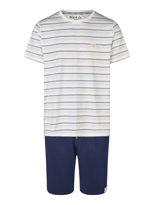 Cómodo pijama de Phil & Co. Berlín. El pijama tiene un corte amplio, holgado y acogedor. La cintura muy elástica y suave ejerce poca presión y hace que sean cómodos de llevar. Los conjuntos se componen de un pantalón y un top en diferentes diseños.