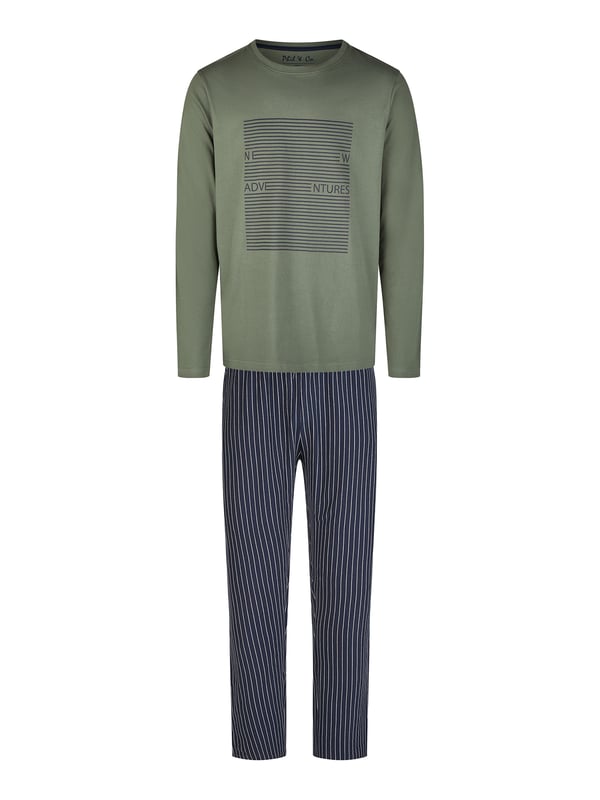 Cómodo pijama de Phil & Co. Berlín. El pijama tiene un corte amplio, holgado y acogedor. La cintura muy elástica y suave ejerce poca presión y hace que sean cómodos de llevar. Los conjuntos se componen de un pantalón y un top en diferentes diseños.