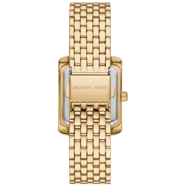 Michael Kors Dameshorloge Kwarts Goud• Materiaal kastdeksel: Roestvrij staal• Soort glas: Mineraal• Materiaal Band: Roestvrij Staal• Kleur kast: Goud• Waterdichtheid: 50 m (5 ATM)• Diameter: 26 mm