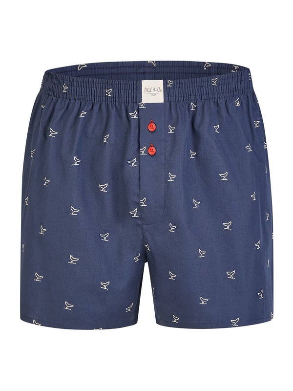 Bequeme Web-Boxershorts aus weich verarbeitetem Material. Die Shorts sind weit und locker geschnitten. Der sehr elastische, weiche Bund verursacht wenig Druck und sorgt für ein angenehmes Tragegefühl. Außerdem besitzen diese Unterhosen einen verdeckten und einfach geknöpften Eingriff sowie ein Label vorn am Bund.