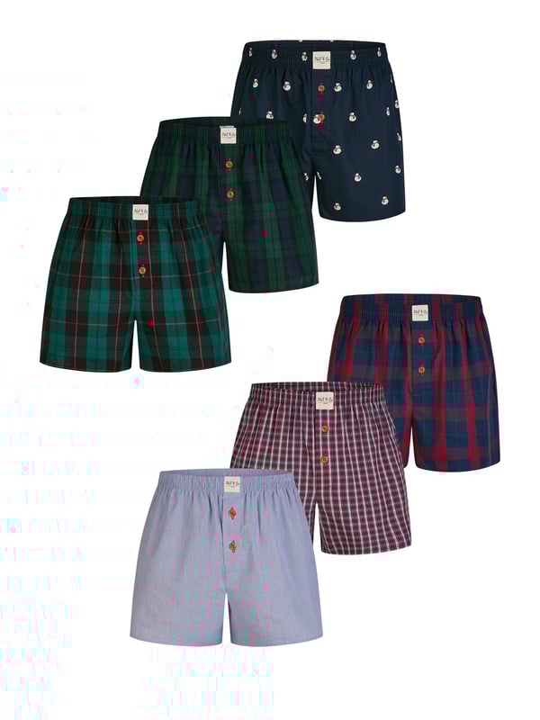 Dit klassieke katoenen ondergoed voor mannen is het toppunt van comfort en stijl. Met zijn traditionele patronen is de broek de ideale metgezel voor elke dag. De katoenen stoffen zijn zacht voor de huid, ademend en duurzaam. Ze passen zich aan elke beweging aan en blijven de hele dag goed zitten. Op kantoor, tijdens het sporten of gewoon thuis op de bank, deze geweven boxershorts bieden de hele dag comfort en stijl. Door de grote verscheidenheid aan maten is er voor bijna iedereen wel iets bij. De multi-pack biedt een groot prijsvoordeel ten opzichte van de losse shorts. 100% kwaliteit voor een onverslaanbare prijs!