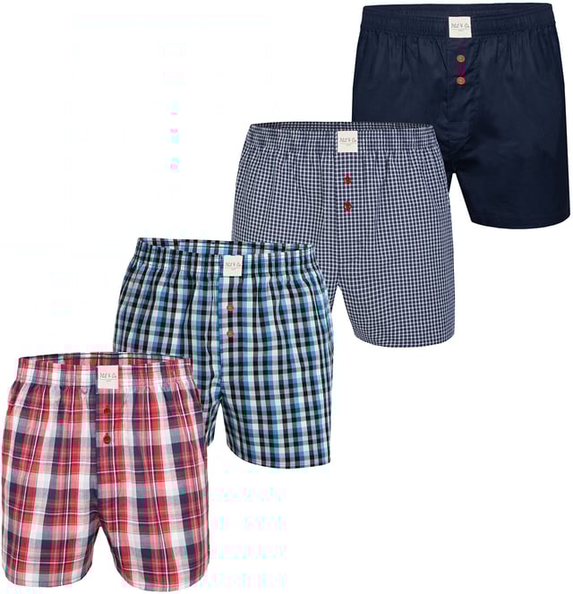 Estos calzoncillos clásicos de algodón para hombre son la personificación de la comodidad y el estilo. Con sus patrones tradicionales, los pantalones son el compañero ideal para cada día. Los tejidos de algodón son suaves con la piel, transpirables y duraderos. Se adaptan a cada movimiento y se mantienen en su sitio durante todo el día. Ya sea para usar en la oficina, durante actividades deportivas o simplemente en casa en el sofá, estos calzoncillos bóxer tejidos ofrecen comodidad y estilo durante todo el día. Gracias a la amplia gama de tallas, hay algo para casi todo el mundo. El paquete múltiple ofrece una gran ventaja de precio respecto a los calzoncillos sueltos. Calidad 100% a un precio imbatible.