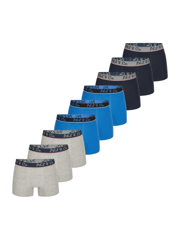 Calzoncillos en un paquete múltiple de Phil & Co.; ¡para todos aquellos a los que les gusta ir cómodos! Los conjuntos constan de seis calzoncillos retro en diferentes diseños. Los bañadores, diseñados con cariño, añaden variedad a tu armario. La mezcla de materiales de suave algodón y cómodas fibras elásticas garantiza el mantenimiento de la forma y la comodidad. Los calzoncillos no tienen costuras molestas en la zona del asiento. La cintura ancha en contraste da el toque final a los calzoncillos y garantiza que no se deslicen y permanezcan en su sitio, incluso bajo presión.