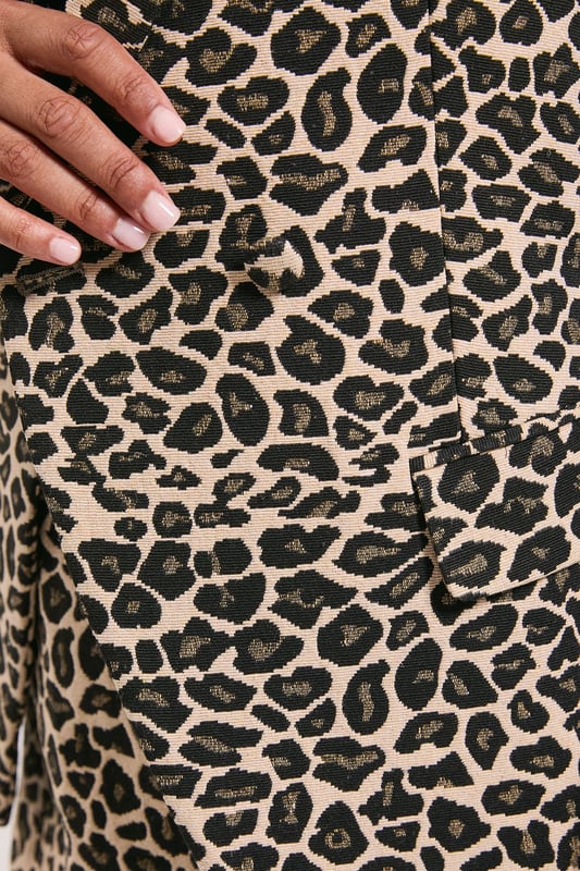 Leopard Print Double Breasted Blazer